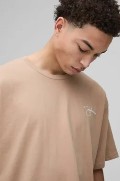 Best Sale boohooMAN ABODE Heavyweight Oversized Print T-Shirt taupe