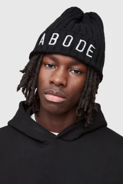 Sale boohooMAN Abode Ribbed Beanie true black