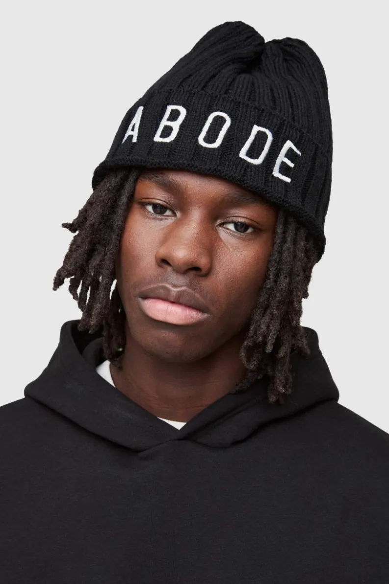 Sale boohooMAN Abode Ribbed Beanie true black