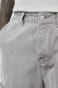 Best Sale boohooMAN Acid Wash Relaxed Cord Cargo Trouser charcoal