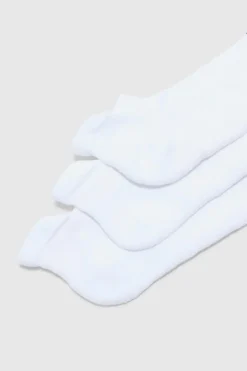 Clearance boohooMAN Active Training Dept Cushioned Trainer 3 Pack Socks white