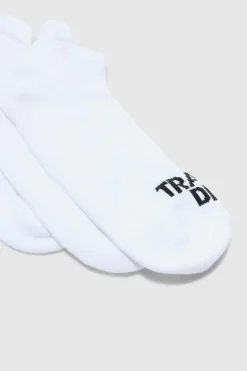 Clearance boohooMAN Active Training Dept Cushioned Trainer 3 Pack Socks white