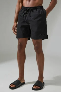 Clearance boohooMAN Active Training Dept.5inch Hybrid Regular Fit Swim Shorts black