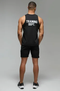 Flash Sale boohooMAN Active Training Dept 7inch Regular Fit Mesh Short black