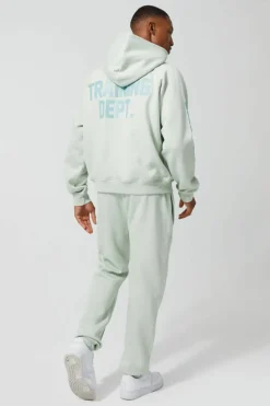 Online boohooMAN Active Training Dept Oversized Boxy Hoodie sage
