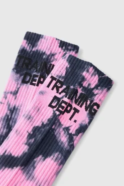 Fashion boohooMAN Active Training Dept Tie Dye Socks pink