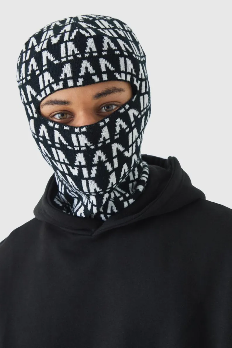 Discount boohooMAN All Over Man Dash Face Covering black