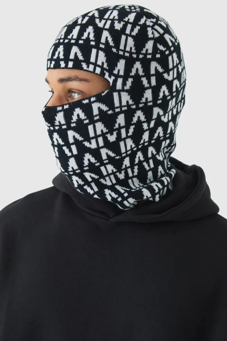 Discount boohooMAN All Over Man Dash Face Covering black