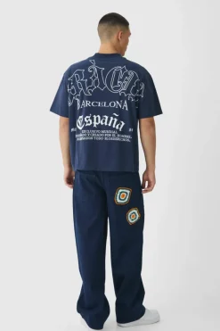 Fashion boohooMAN Baggy Fit Crochet Denim Jeans indigo