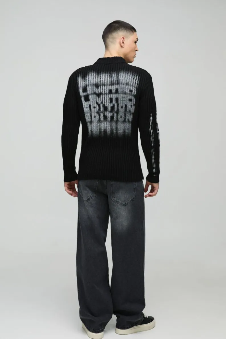 Shop boohooMAN Baggy Fit Rigid Gusset Panel Jeans charcoal