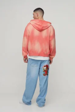 Store boohooMAN Baggy Rigid Applique Denim Jeans light blue