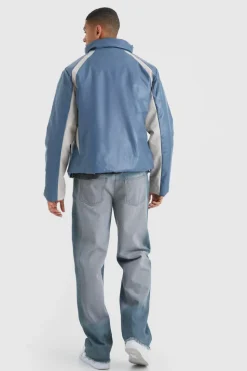 Best Sale boohooMAN Baggy Rigid Bleach Seam Jeans In mid grey