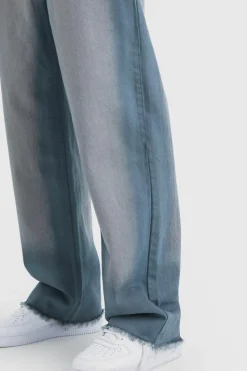 Best Sale boohooMAN Baggy Rigid Bleach Seam Jeans In mid grey
