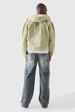 Flash Sale boohooMAN Baggy Rigid Bm Applique Multi Pocket Cargo Jeans In grey