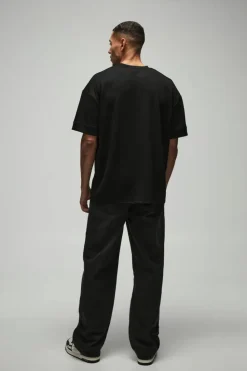 Outlet boohooMAN Baggy Rigid Jean In washed black