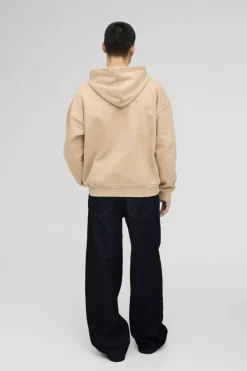 Sale boohooMAN Baggy Rigid Raw Jeans indigo