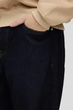 Sale boohooMAN Baggy Rigid Raw Jeans indigo