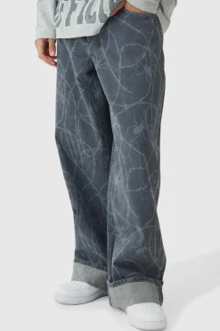 Online boohoo Barbed Wire Laser Print Set grey