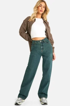 Shop boohoo Basic Boyfriend Jeans vintage wash