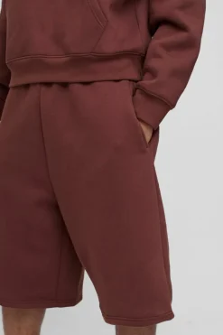 New boohooMAN Basic Jersey Jorts chocolate