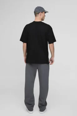 Online boohooMAN Basic Oversized Crew Neck T-shirt black