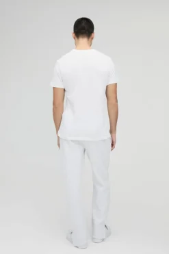 Shop boohooMAN Basic Regular Fit Split Hem Jogger ash grey