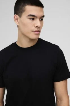 Cheap boohooMAN Basic Slim Fit Crew Neck T-Shirt black