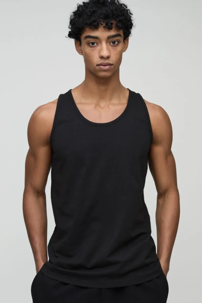 Store boohooMAN Basic Vest black