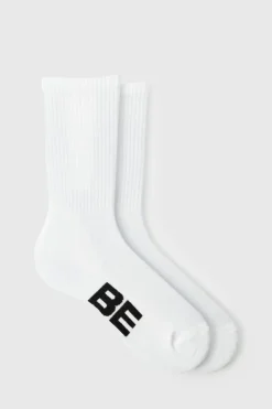 Sale boohooMAN Be Mine Jacquard Socks white