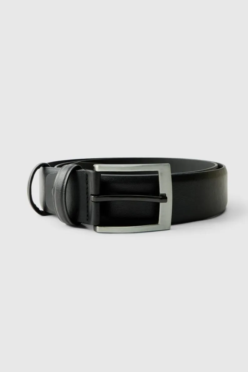 Fashion boohooMAN Belt With Silver Buckle black