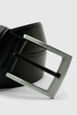 Fashion boohooMAN Belt With Silver Buckle black