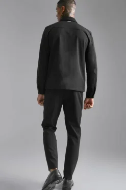 Discount boohoo Nylon Technical Jacket and Trouser Set black