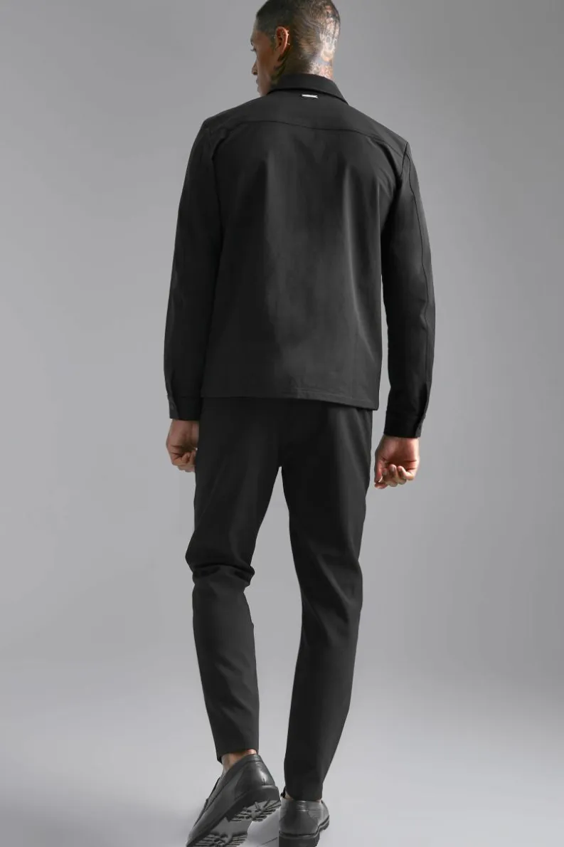 Discount boohoo Nylon Technical Jacket and Trouser Set black