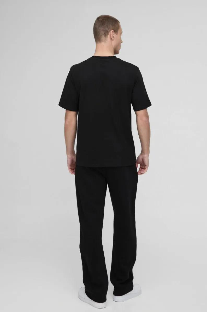 Store boohooMAN Bm Signature Embroidered Crew Neck T-shirt black