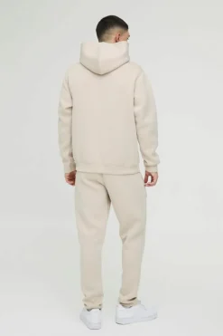 Sale boohooMAN Bonded Scuba Hooded Tracksuit stone