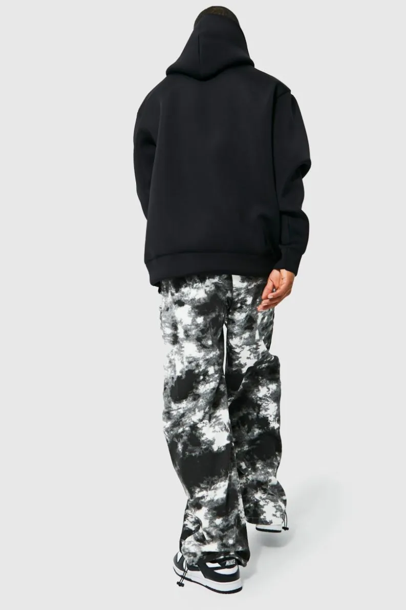 Shop boohooMAN Bonded Scuba Oversized Hoodie black