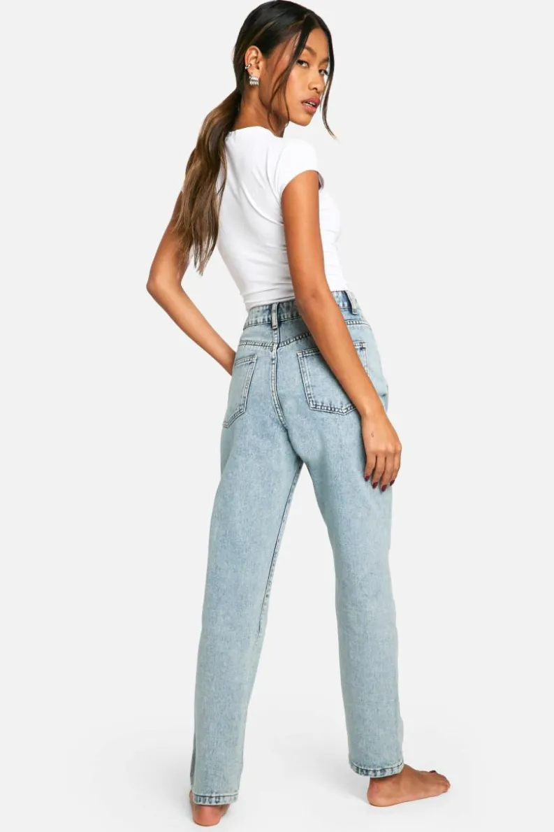 Best Sale boohoo Basics High Waisted Slim Fit Jeans light blue