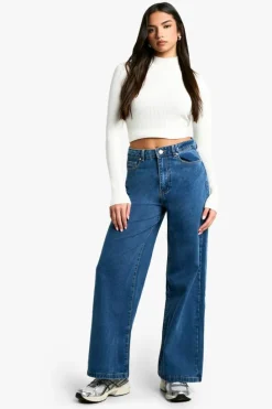 Clearance boohoo Basics 30 Inch Leg Baggy Boyfriend Jeans mid blue