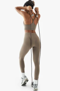 Fashion boohoo Basics Seamless Rib Legging mocha