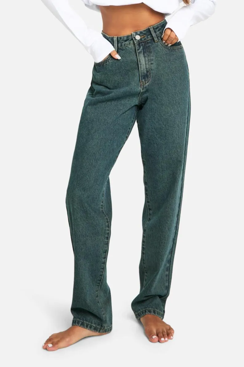Hot boohoo Basics Straight Leg Jeans vintage wash