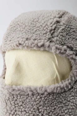 Shop boohooMAN Borg Ski Hood grey