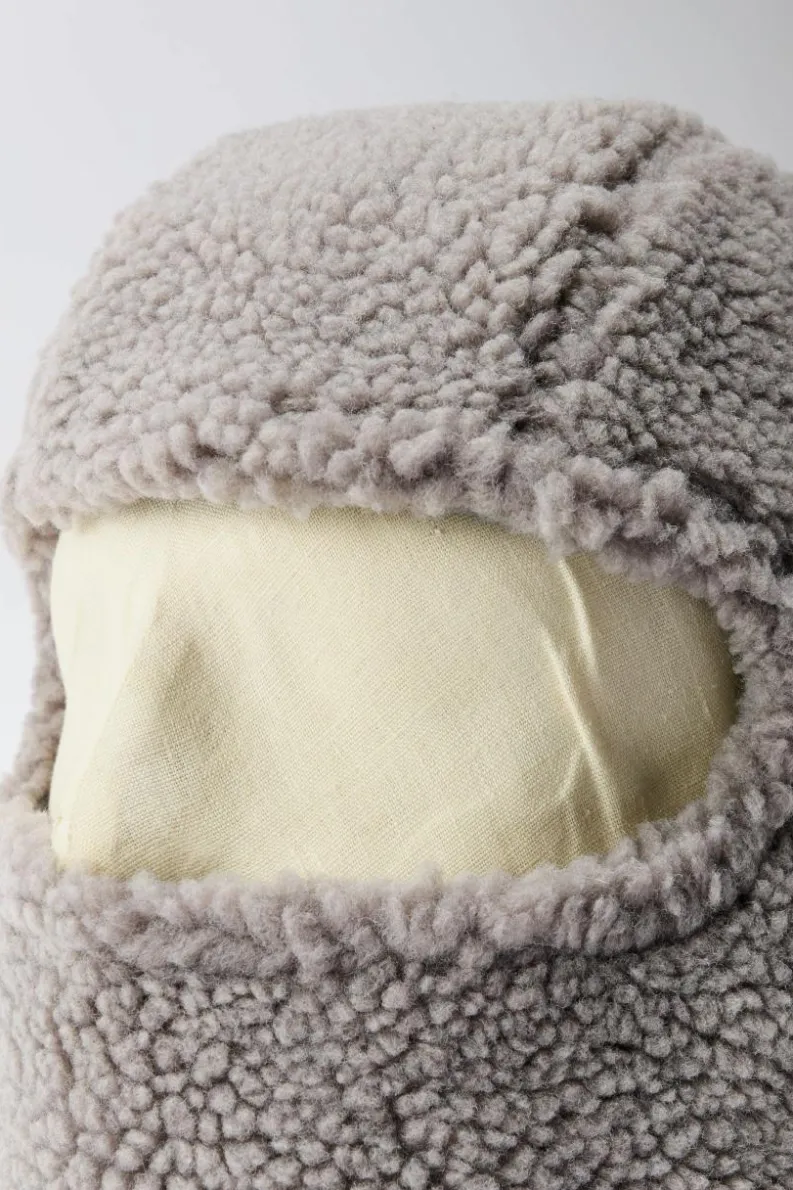 Shop boohooMAN Borg Ski Hood grey