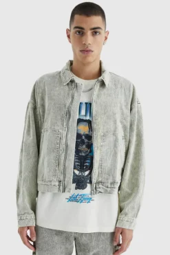 Best Sale boohooMAN Boxy Acid Wash Corduroy Jacket green