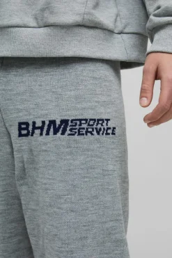 Hot boohoo Boxy Moto 00 Knitted Hooded Tracksuit grey
