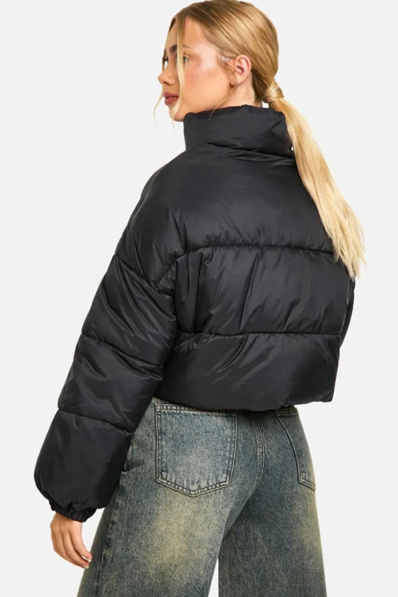 Online boohoo Boxy Puffer Jacket black