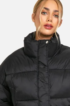 Online boohoo Boxy Puffer Jacket black