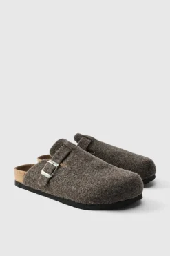 Outlet boohooMAN Felt Mule brown