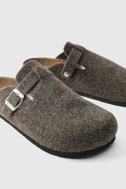 Outlet boohooMAN Felt Mule brown