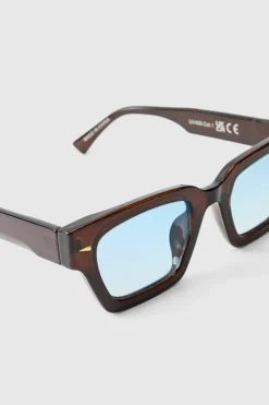 Best Sale boohooMAN Square Sunglasses brown