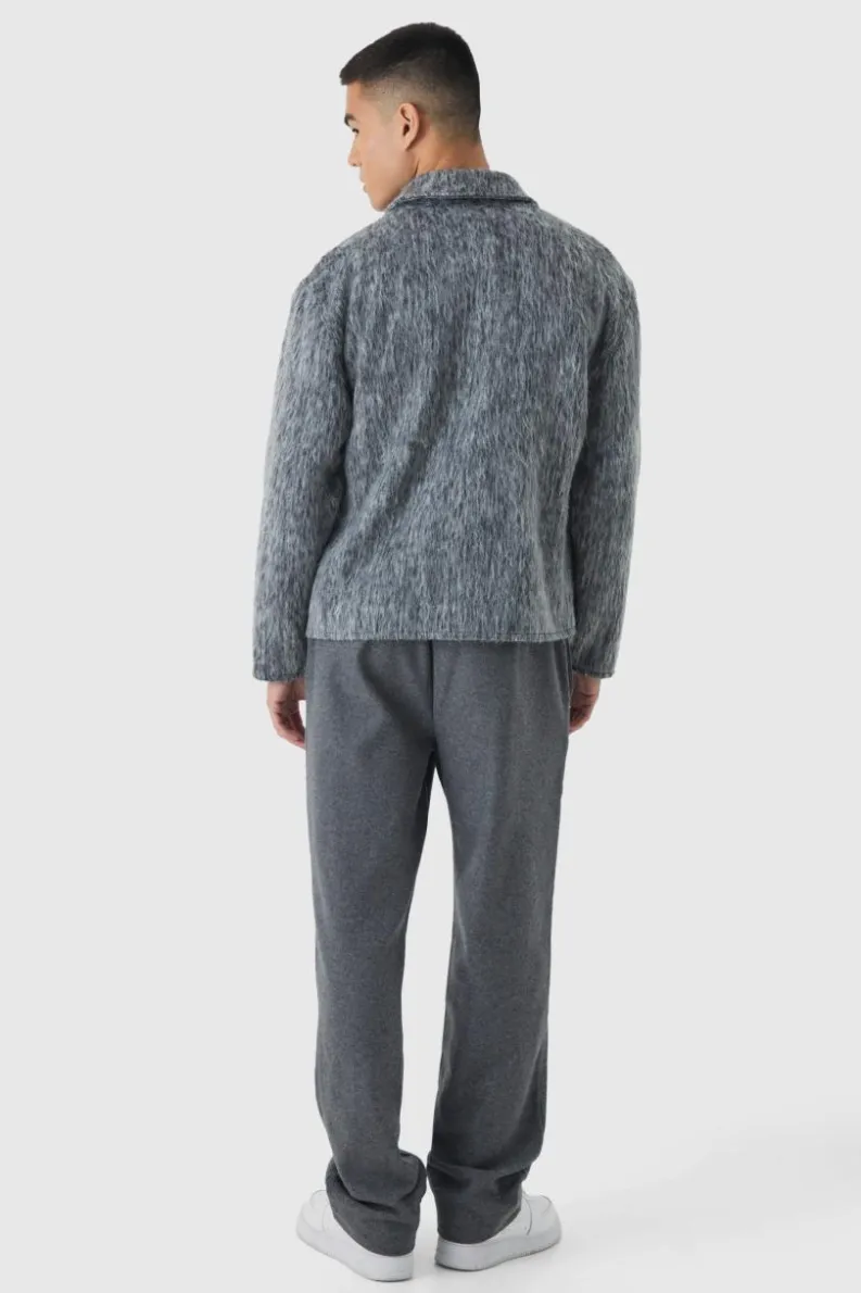 Cheap boohooMAN Brushed Check Overshirt grey